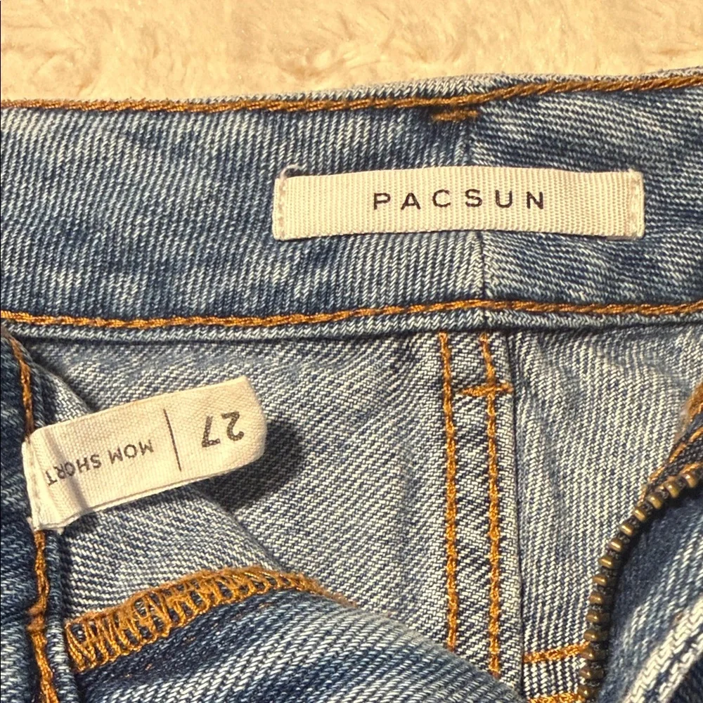 PacSun Light Blue Distressed Jean Shorts - Picture 2 of 3